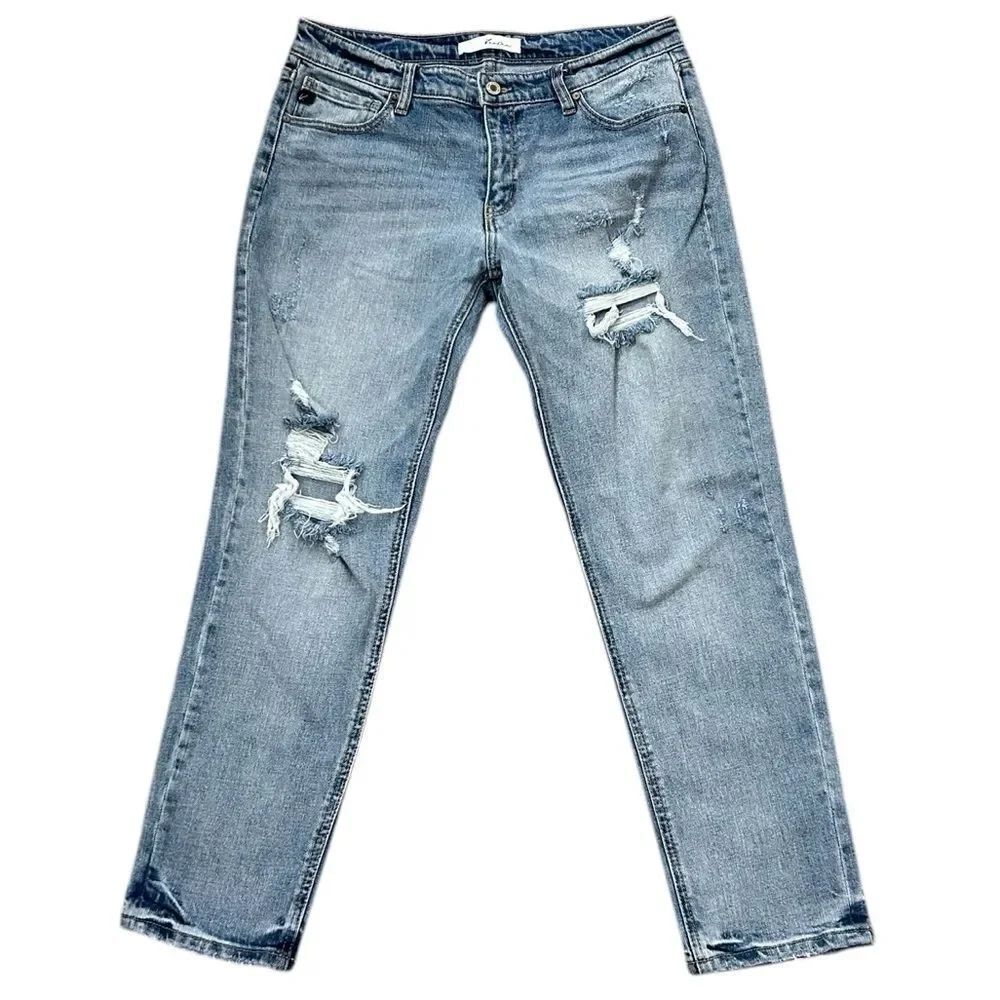 KanCan Distressed Straight Leg Jeans